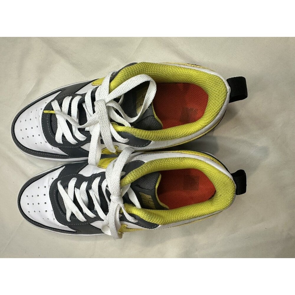 Nike Court Borough Low 2 Gray White and Yellow Smiley (GS) DO6688-100 Size 5.5YU - Picture 5 of 8